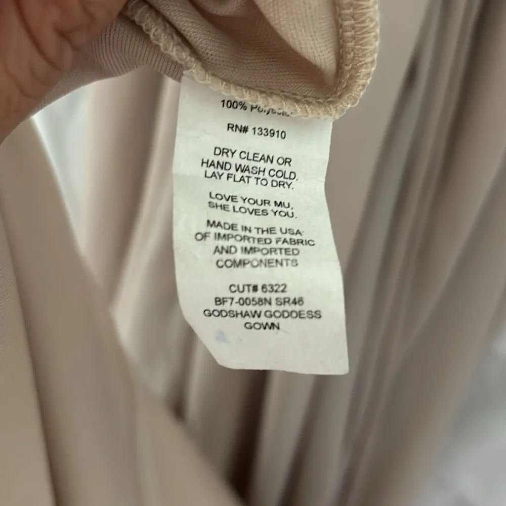 SHOW ME YOUR MUMU Beige Godshaw Goddess Light Taupe Chiffon Gown Size XS - Picture 6 of 9